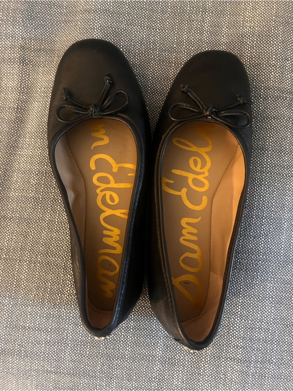 Sam Edelman Black Leather Bow Ballet Flats size 5 1/2